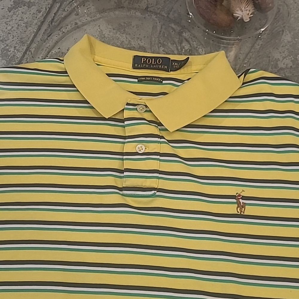 RALPH LAUREN MEN'S STRIPPED POLO GOLF SHIRT XXL